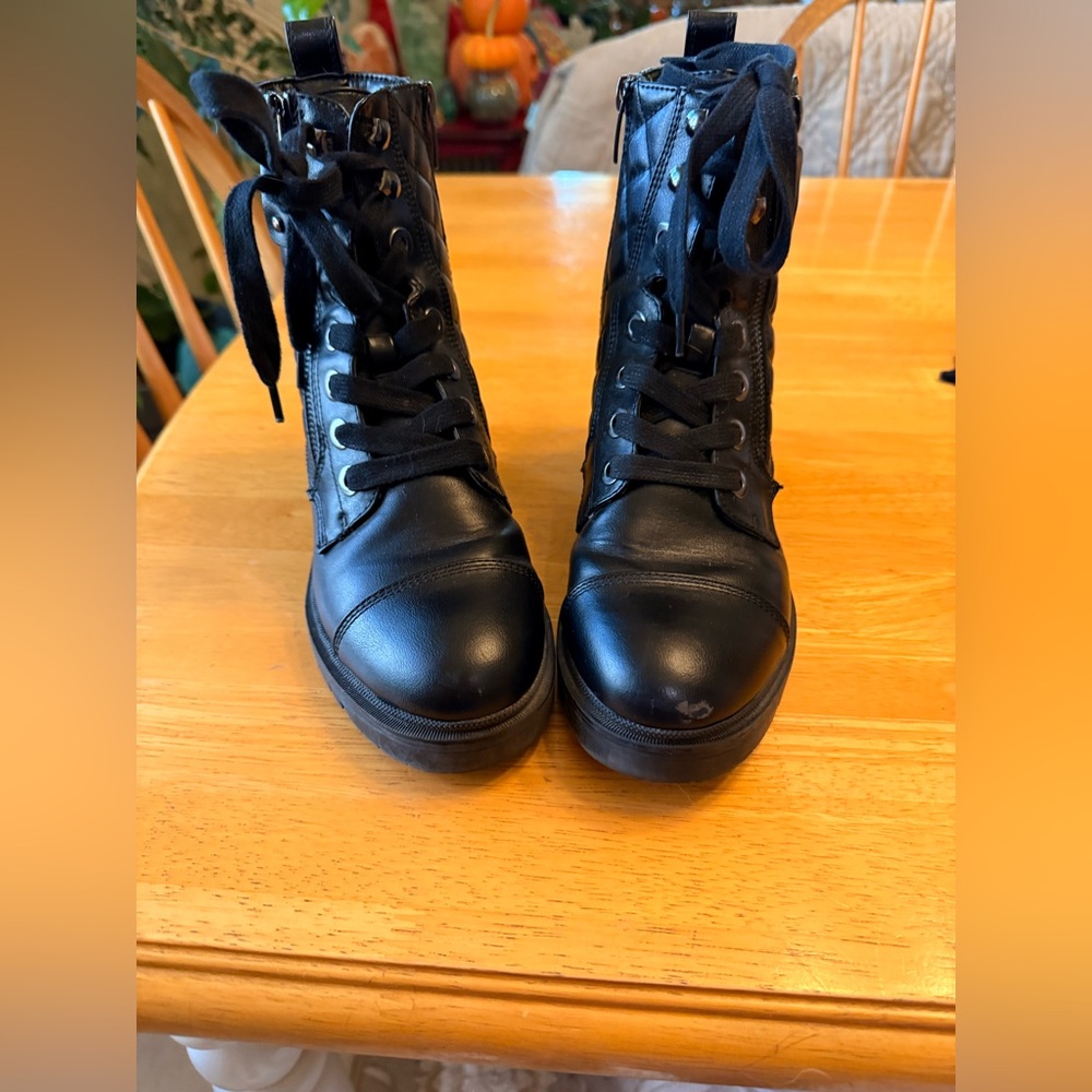 Nine West Black Combat Boots